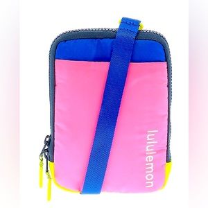 Lululemon Pink Blue Color-Block 80s Crossbody Bag Purse